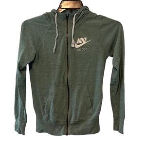 Nike Faded Green Long Sleeve Hooded Full Zip Up Jacket